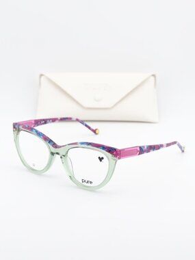 Pure P-7001 306 Cat Eye Eyeglasses 50mm – Pistachio / Pink